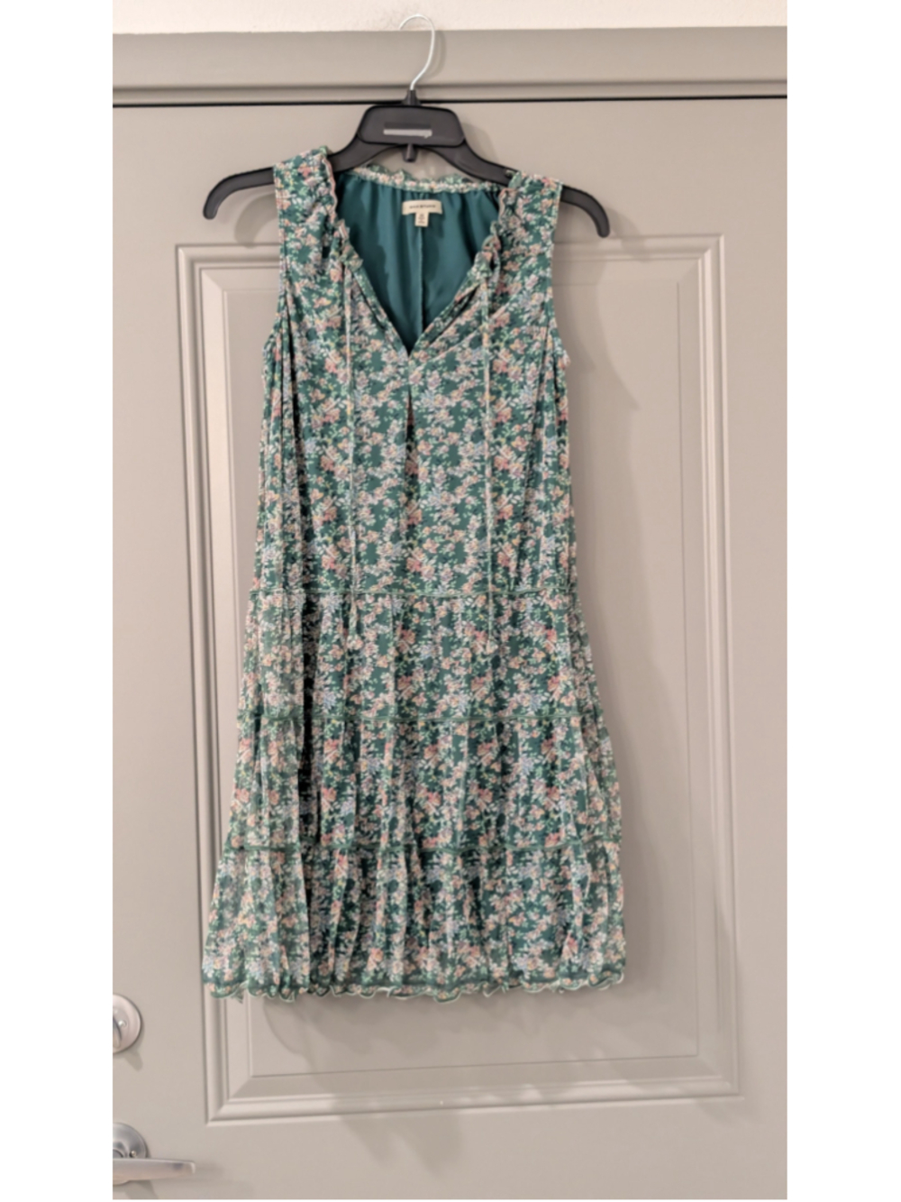 Women's Max Studio Floral Mini Dress, XS, Green and Pink